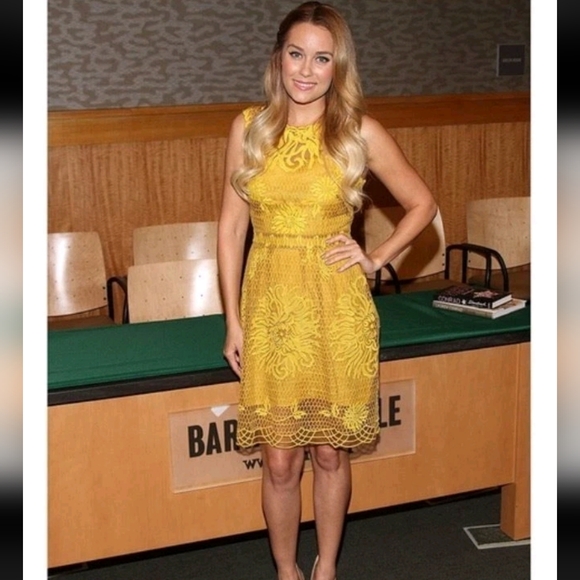 NEW Anthropologie Honeycomb Yellow Lace Dress by Yoana Baraschi $348 Size 6 - Picture 11 of 11